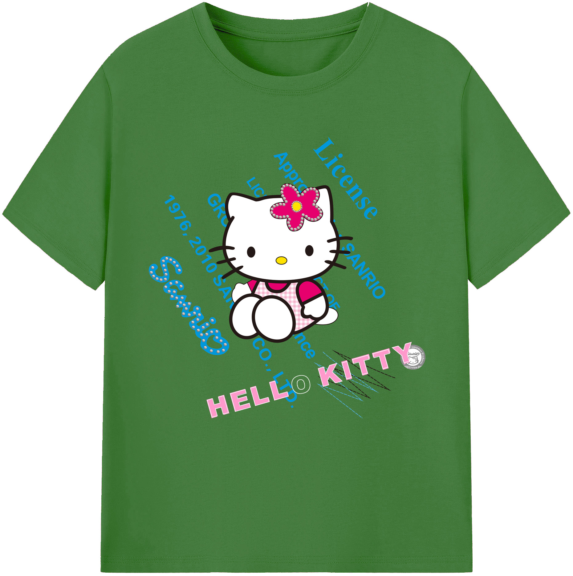 （画像用） Hello Kitty ハローキティ レディースカジュアルプリントTシャツ（綿100％）